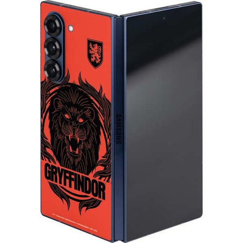Wizarding Worlds Harry Potter Gryffindor Illustration Galaxy Z Fold6 Skin