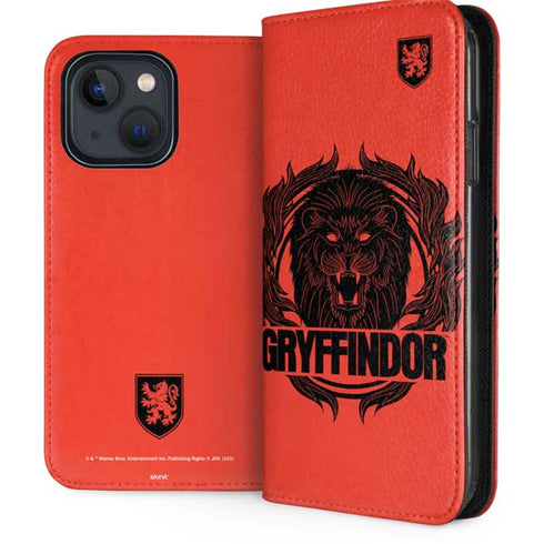 Wizarding Worlds Harry Potter Gryffindor Illustration iPhone 14 Folio Case