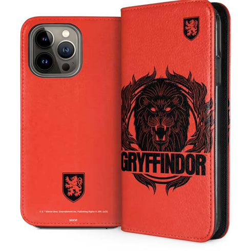 Wizarding Worlds Harry Potter Gryffindor Illustration iPhone 14 Pro Max Folio Case