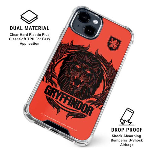 Wizarding Worlds Harry Potter Gryffindor Illustration iPhone 15 Clear Case