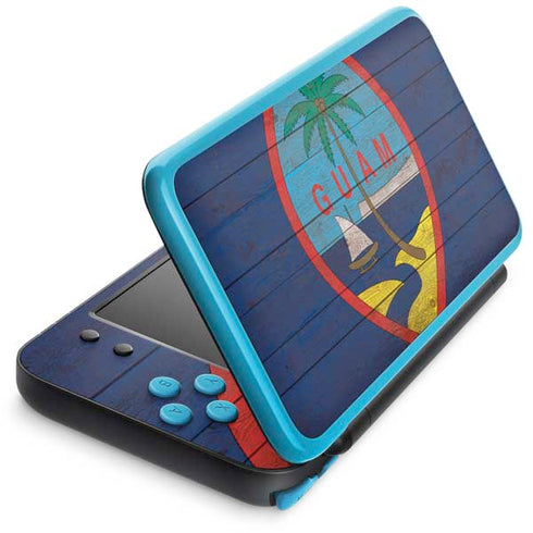 Guam Flag Dark Wood Nintendo Skins