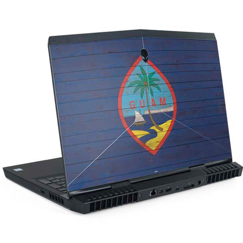 Guam Flag Dark Wood Dell Alienware Skin