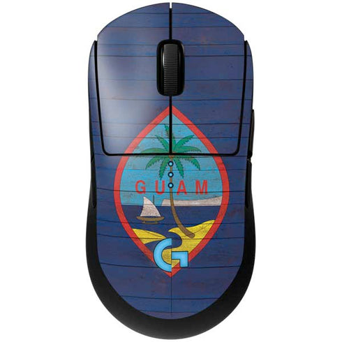 Guam Flag Dark Wood G Pro Wireless Gaming Mouse Skin