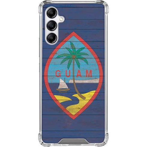 Guam Flag Dark Wood Gabb Phone 4 Clear Case