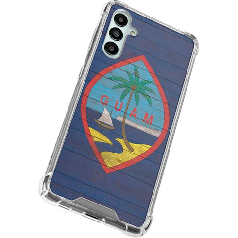 Guam Flag Dark Wood Gabb Phone 4 Clear Case