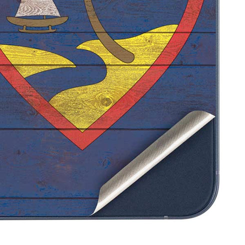 Guam Flag Dark Wood Galaxy A35 5G Skin