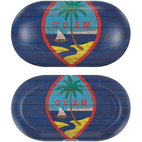 Guam Flag Dark Wood Galaxy Buds Plus Skin