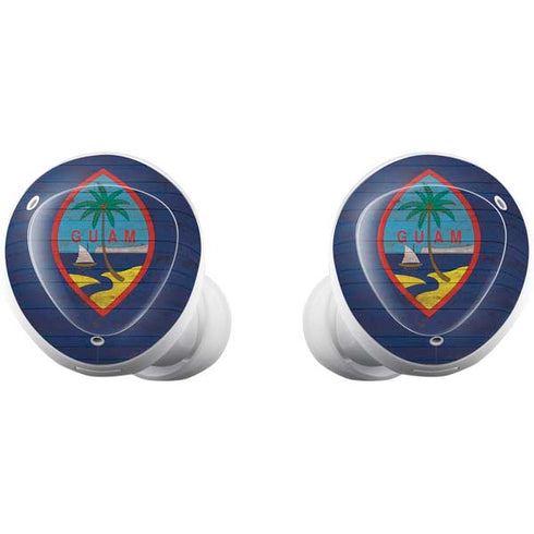 Guam Flag Dark Wood Galaxy Buds Plus Skin