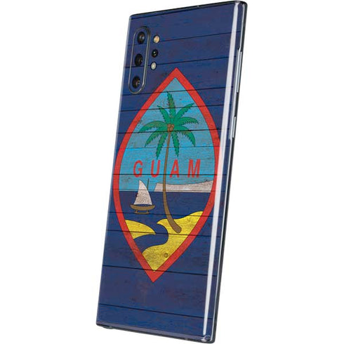 Guam Flag Dark Wood Galaxy Note 10 Plus Skin