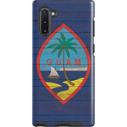 Guam Flag Dark Wood Galaxy Cases