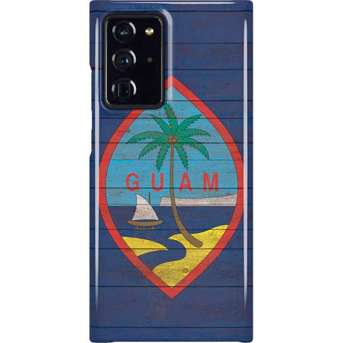 Guam Flag Dark Wood Galaxy Cases