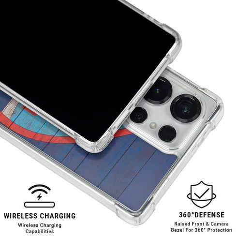 Guam Flag Dark Wood Galaxy S26 Ultra Clear Case