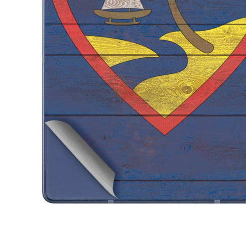 Guam Flag Dark Wood Galaxy Z Fold6 Skin