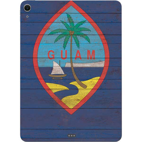 Guam Flag Dark Wood Apple iPad Air Skin