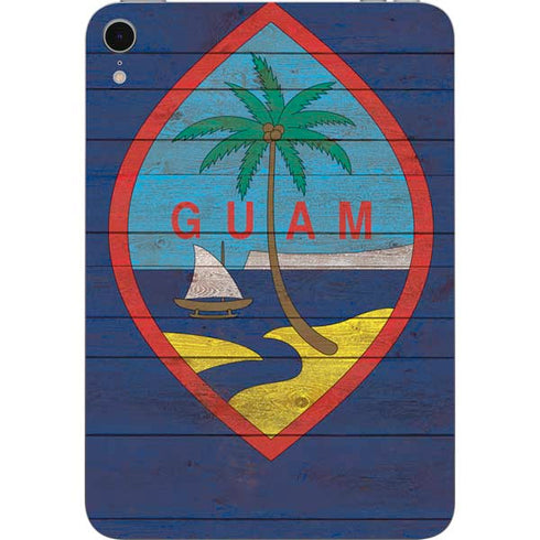 Guam Flag Dark Wood Apple iPad Mini Skin