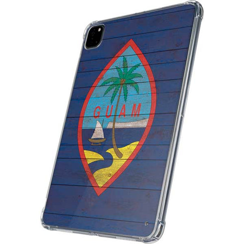 Guam Flag Dark Wood iPad Pro 11in (2024) Clear Case