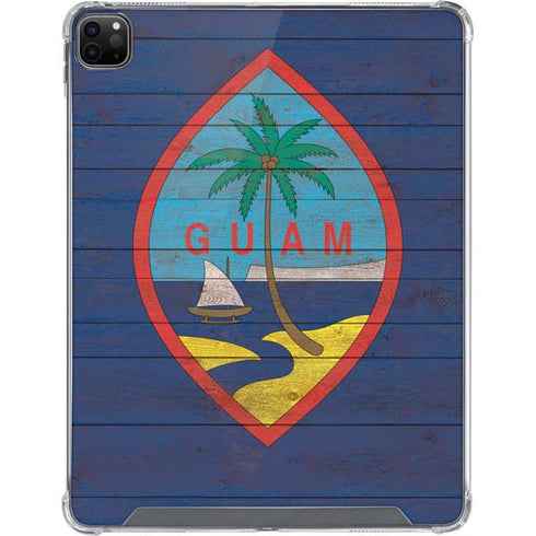Guam Flag Dark Wood iPad Cases