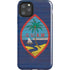 Guam Flag Dark Wood iPhone Cases