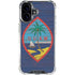 Guam Flag Dark Wood iPhone 16 Clear Case