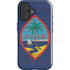 Guam Flag Dark Wood iPhone 16 Impact Case