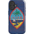 Guam Flag Dark Wood iPhone 16 Plus Magsafe Impact Case
