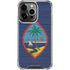 Guam Flag Dark Wood iPhone 16 Pro Clear Case