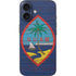 Guam Flag Dark Wood iPhone 16 Skin