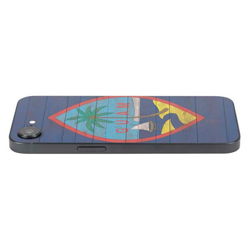 Guam Flag Dark Wood iPhone 16e Skin