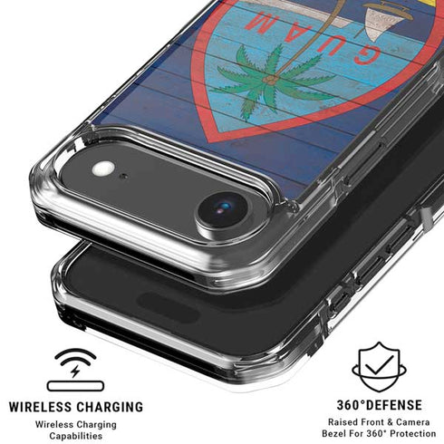 Guam Flag Dark Wood iPhone 17 Air Clear Case