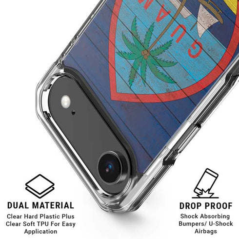 Guam Flag Dark Wood iPhone 17 Air Clear Case