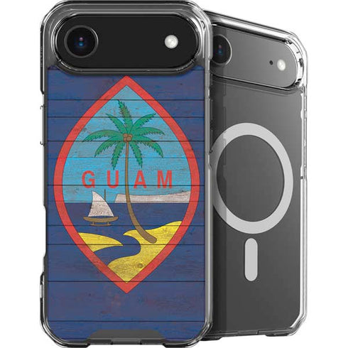 Guam Flag Dark Wood iPhone 17 Air MagSafe Case