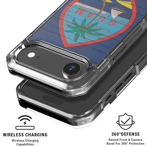 Guam Flag Dark Wood iPhone 17 Air MagSafe Case