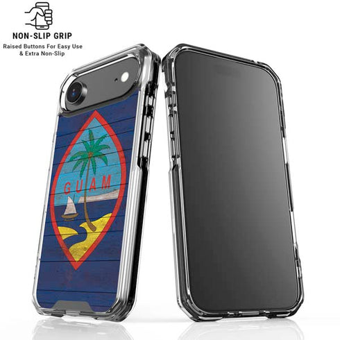 Guam Flag Dark Wood iPhone 17 Air MagSafe Case