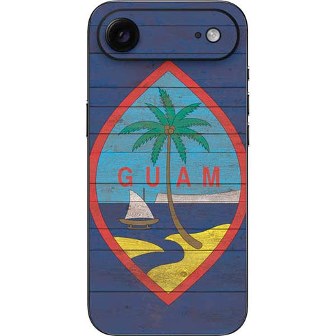 Guam Flag Dark Wood iPhone 17 Air Skin
