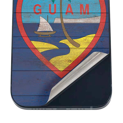 Guam Flag Dark Wood iPhone 17 Air Skin