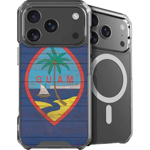 Guam Flag Dark Wood iPhone 18 Pro Max MagSafe Case