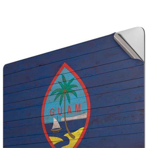 Guam Flag Dark Wood Apple MacBook Pro 16-inch Skin