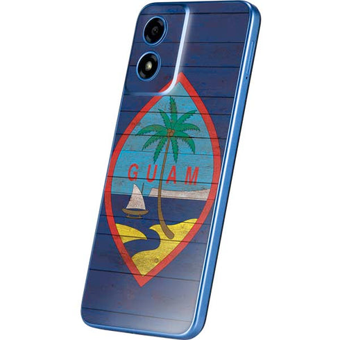 Guam Flag Dark Wood Moto G Play 4G (2024) Skin