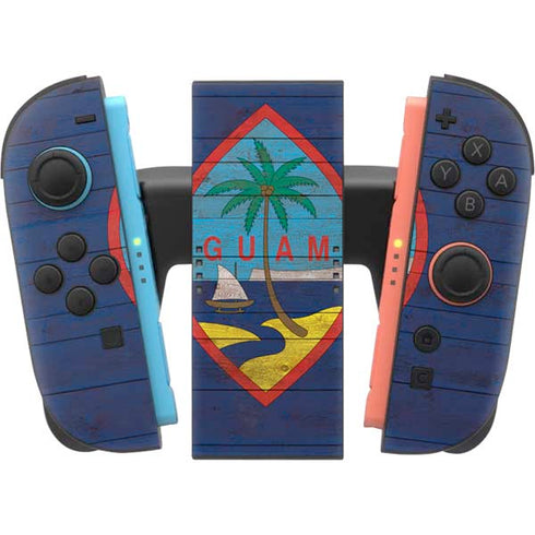 Guam Flag Dark Wood Nintendo Switch 2 (2025) Joy-Con Controller Skin