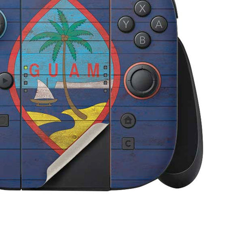 Guam Flag Dark Wood Nintendo Switch 2 (2025) Joy-Con Controller Skin
