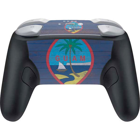 Guam Flag Dark Wood Nintendo Switch 2 (2025) Pro Controller Skin