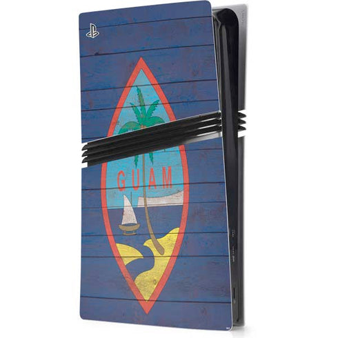 Guam Flag Dark Wood PlayStation PS5 Skins