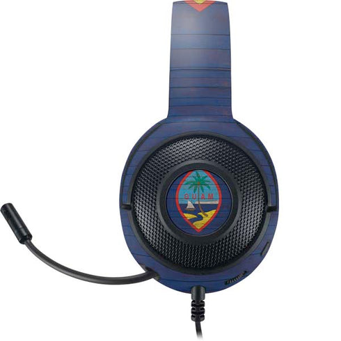 Guam Flag Dark Wood Razer Kraken X Skin