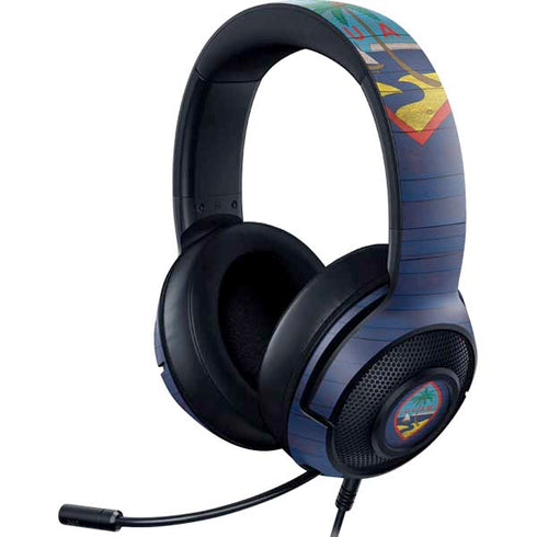 Guam Flag Dark Wood Razer Kraken X Skin