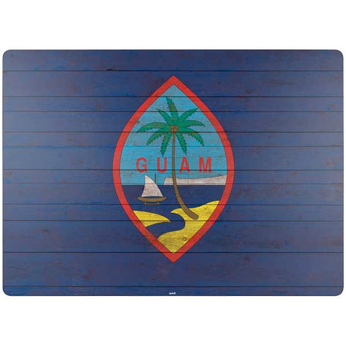 Guam Flag Dark Wood Surface Laptop 7 15in Skin