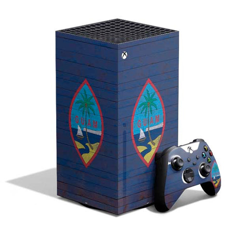 Guam Flag Dark Wood XBox Series X Digital Edition Bundle Skin