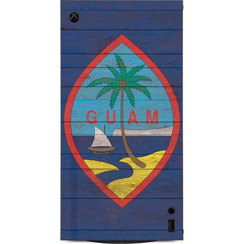 Guam Flag Dark Wood XBox Series X Digital Edition Console Skin