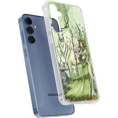 Guardian Fairy and Stag by Amy Brown Galaxy A55 5G Clear Case
