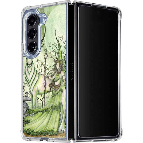 Guardian Fairy and Stag by Amy Brown Galaxy Z Fold5 5G Clear Case