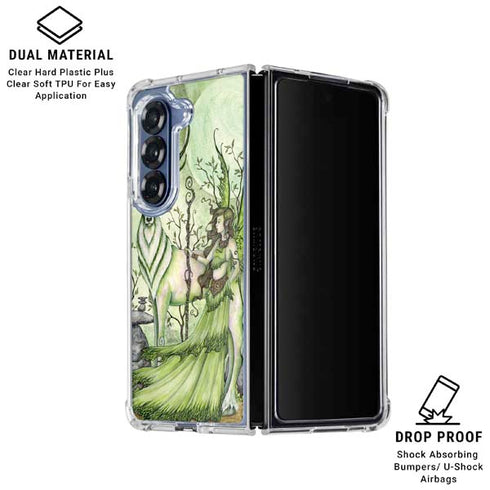 Guardian Fairy and Stag by Amy Brown Galaxy Z Fold6 Clear Case